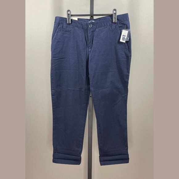 NEW Gap Pants Womens 8 blue chino aubrey straight leg classic preppy - Picture 1 of 12
